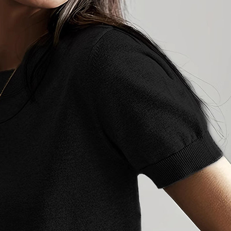 T-shirt minimaliste doux et extensible pour femme – Haut ajusté au quotidien