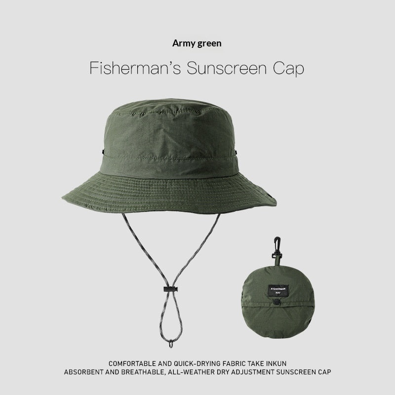 Chapeau de soleil en nylon à large bord anti-UV – Chapeau d'extérieur respirant pour femme et homme