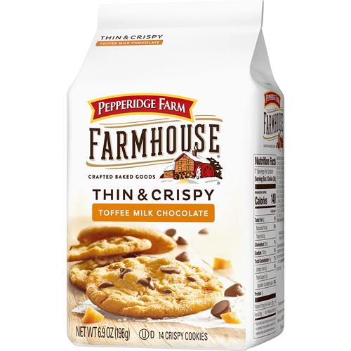 Biscuits fins et croustillants au caramel et au chocolat au lait Farmhouse de Pepperidge Farm, sac de 195 g