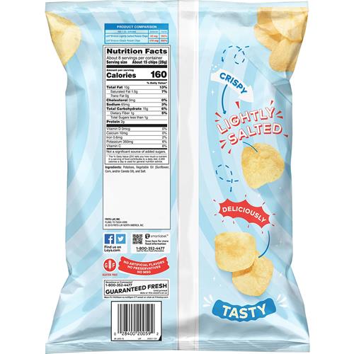 Croustilles Lay's, collations légèrement salées, sac de 7,75 oz