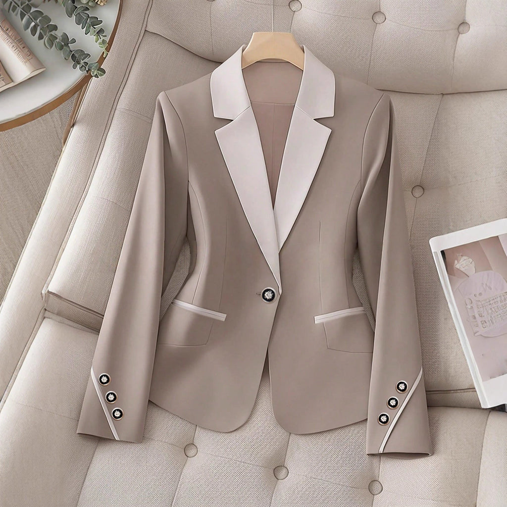 Blazer Femme Bicolore – Veste Élégante et Formelle à Boutons