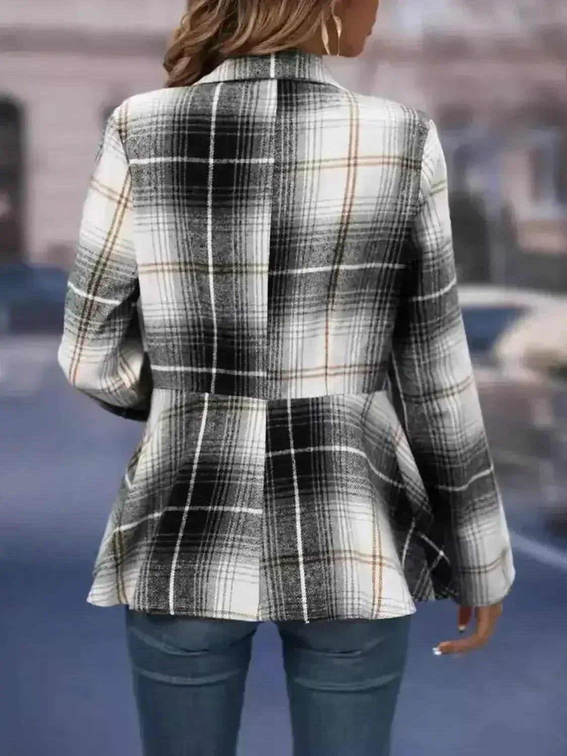 Veste chemise à carreaux à manches longues