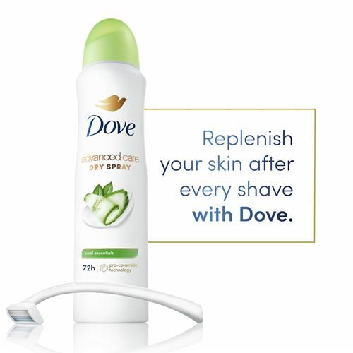 Dove Soin Avancé Anti-transpirant Vaporisateur Sec Cool Essentials Aide À La Réparation De La Barrière Cutanée Après Le Rasage Avec La Technologie Pro Ceramide 107 g