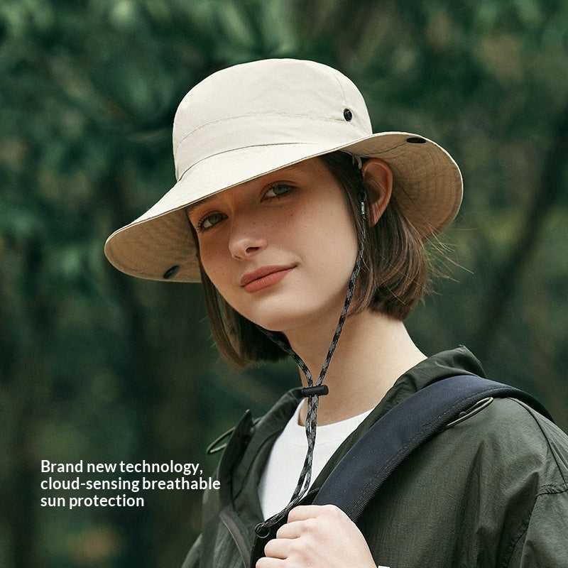 Chapeau de soleil en nylon à large bord anti-UV – Chapeau d'extérieur respirant pour femme et homme
