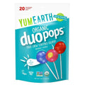 Yumearth Sucettes biologiques Duo Pops, sucettes avec centre moelleux aux fruits - Hypoallergénique (sans les 9 allergènes majeurs), sans colorants ni arômes artificiels, sans OGM, sans gluten, bonbons végétaliens - 20 sucettes emballées individuellement