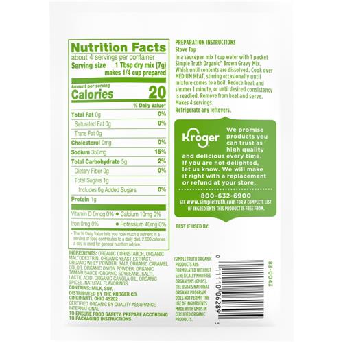 Mélange de sauce brune biologique Simple Truth 28 g