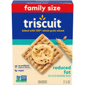 Triscuit Craquelins de blé entier à teneur réduite en gras, craquelins végétaliens, collations végétaliennes, collations pour le déjeuner, format familial, 326 g