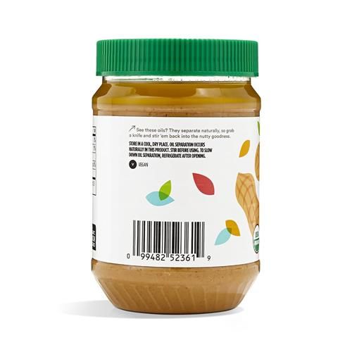 Beurre de cacahuètes crémeux biologique sans sucre et sans sel ajouté Whole Foods Market, 737 g