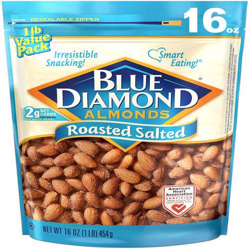 Amandes Blue Diamond, grillées salées, 453 g