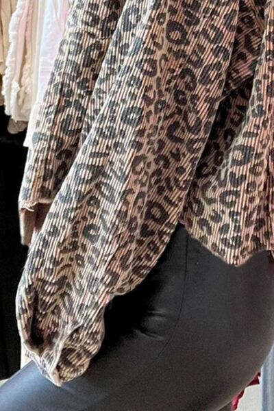 Veste légère léopard boutonnée à manches longues, imprimé audacieux et tendance, vêtement d'extérieur de luxe