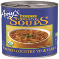 Soupe Amy’S, Soupe végétalienne de légumes campagnards copieuse, sans gluten, à base de riz biologique, de légumes et d'herbes, soupe en conserve, 408 g