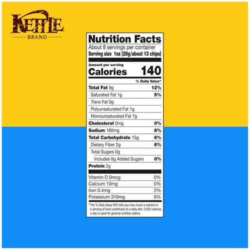 Croustilles Kettle Brand au Vinaigre de Sel de Mer, Sans Gluten, Sans OGM, Sac de 212 g