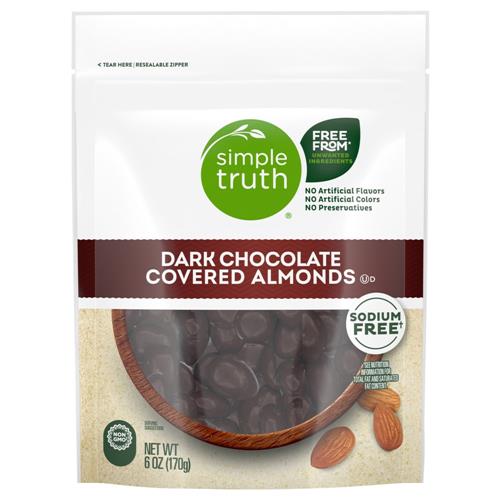 Amandes enrobées de chocolat noir Simple Truth 6 oz