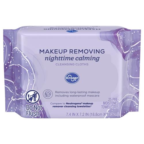 Lingettes démaquillantes apaisantes de nuit parfumées Kroger (25 unités)