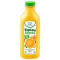 Tropicana Essentials Mélange de jus d'orange 100 % pur jus, avec pulpe, calcium + vitamines C, D, E, sans sucre ajouté, bouteille de 1,36 litre