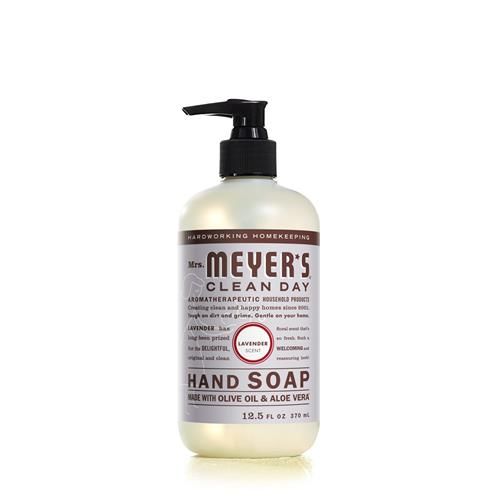 Savon pour les mains Mrs. Meyers Clean Day, formulé avec des huiles essentielles, formule biodégradable, Lavande, 370 ml