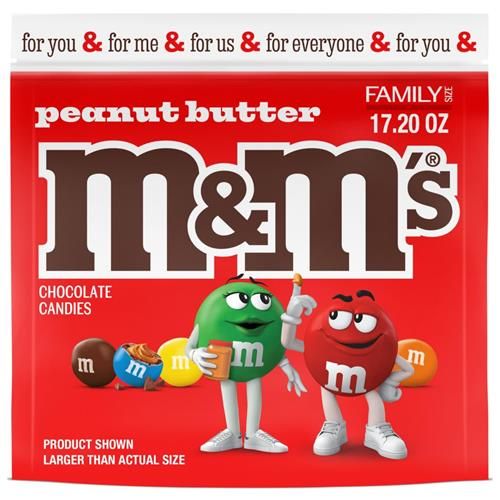 M&M's Beurre de Cacahuète Chocolat au Lait, Format Familial, Sachet de 487,6 g
