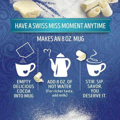Préparation pour boisson chaude Swiss Miss saveur chocolat blanc, 8 sachets individuels
