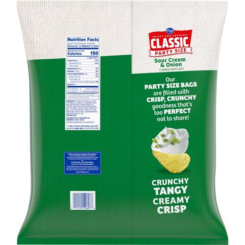 Croustilles au goût crème sûre et oignon format familial 354 g de marque Kroger
