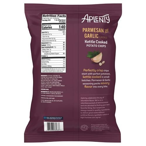 Croustilles cuites à la marmite à l'ail et au parmesan Aplenty, 8 oz