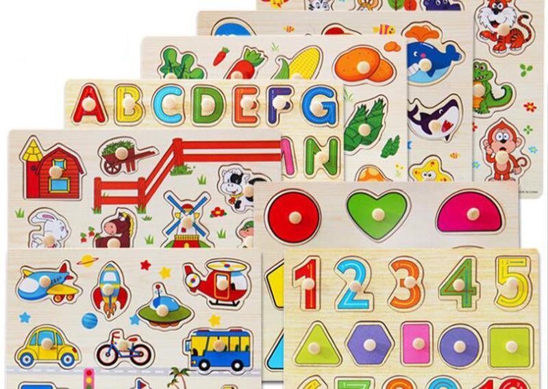 Table Éducative Précoce pour Enfants avec Formes de Légumes et Animaux, Jouet Puzzle en Bois à Saisir pour Bébé, Apprentissage de l'Alphabet et des Chiffres, Jouet en Bois Éducatif pour Enfant