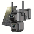 Caméra de sécurité solaire Wi-Fi – Vue à 360°, zoom 10x, vision nocturne et détection de mouvement