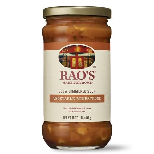 Soupe Minestrone aux légumes maison Raos, 453g, vrais légumes, soupe italienne traditionnelle prête à l'emploi