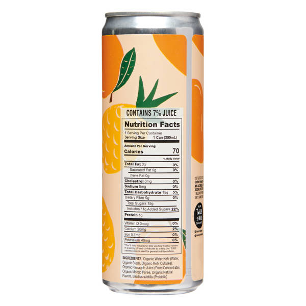 Boisson pétillante probiotique VitaLife ananas mangue, 355 ml