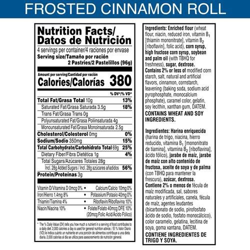 Pop-Tarts Pâtisseries à toaster, Petits déjeuners, Snacks pour enfants, Cannelle givrée, Boîte de 382g (8 Pop-Tarts)
