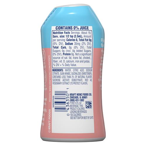 Mélange pour boisson liquide Crystal Light, saveur naturelle limonade fraise, bouteille de 1,62 oz liq.