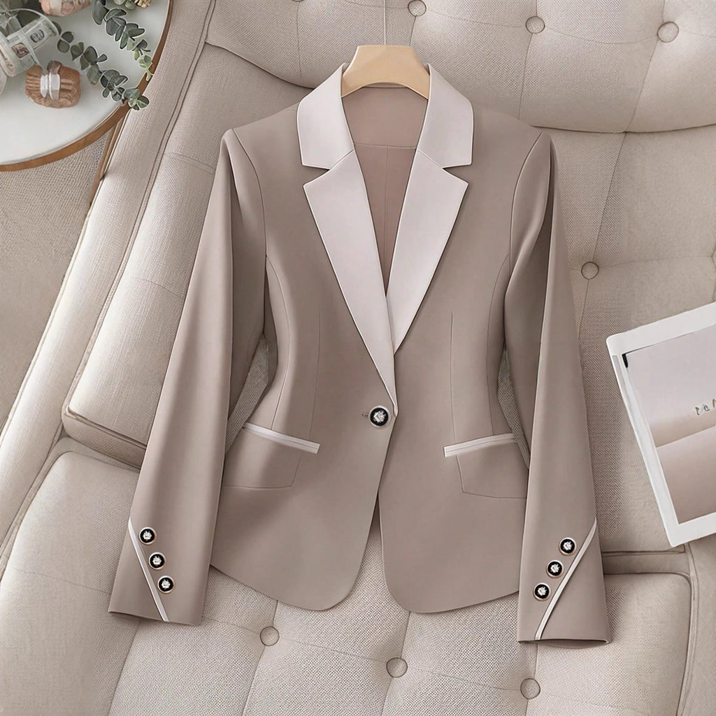 Blazer Femme Bicolore – Veste Élégante et Formelle à Boutons