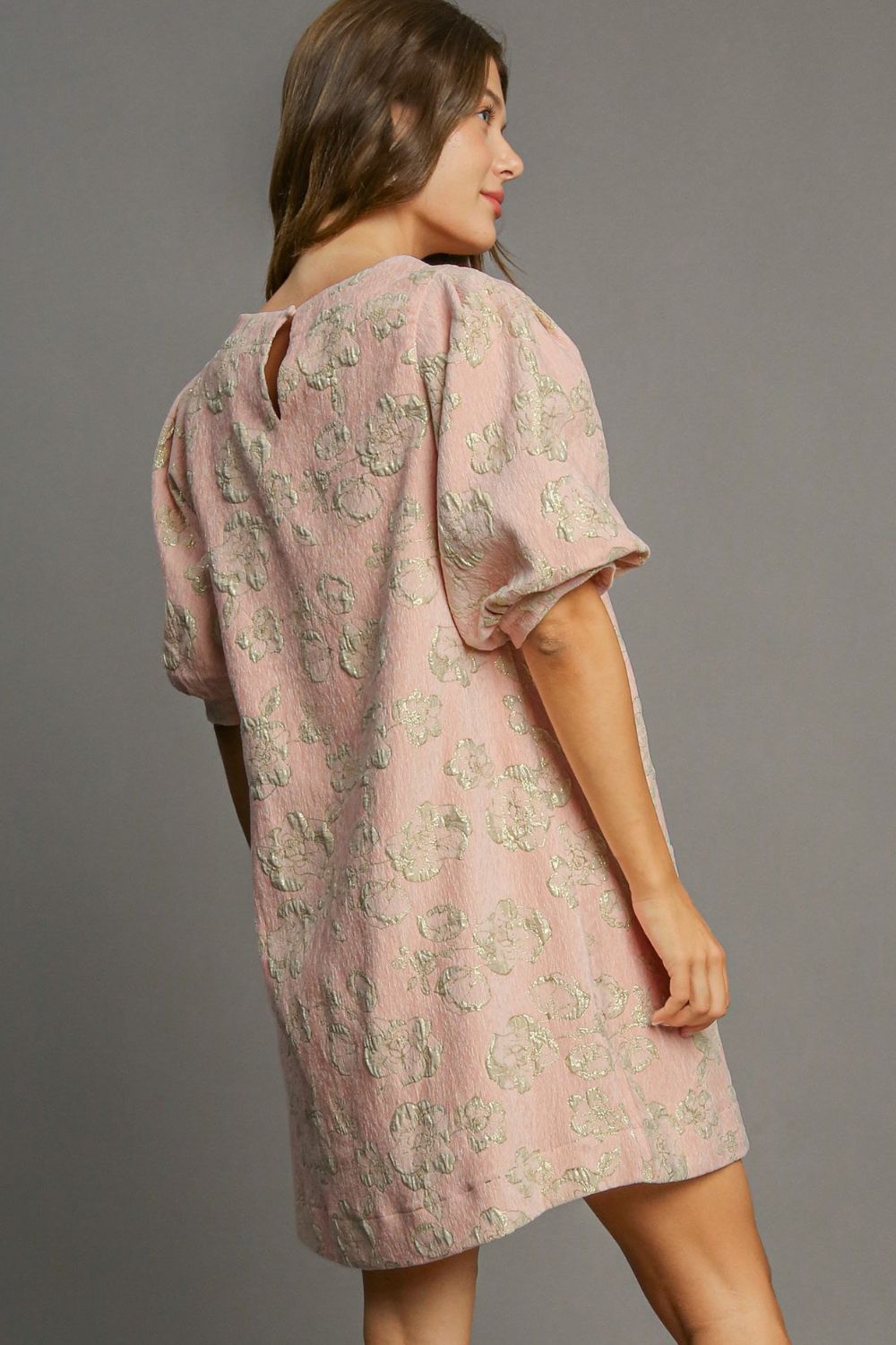 Robe courte fleurie élégante à manches bouffantes, robe vintage pour femme, robe au design rétro intemporel