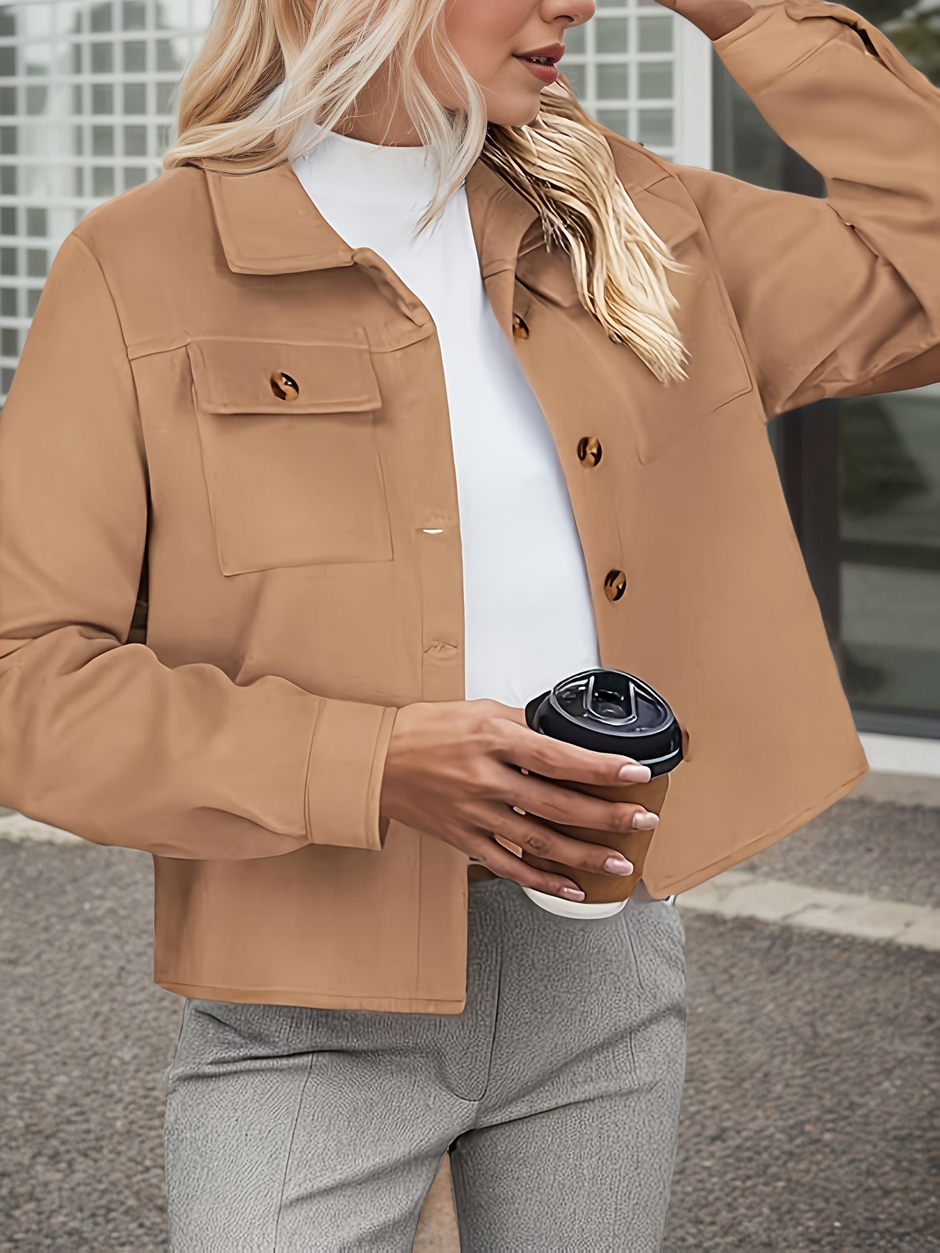 Veste en flanelle grande taille pour femme