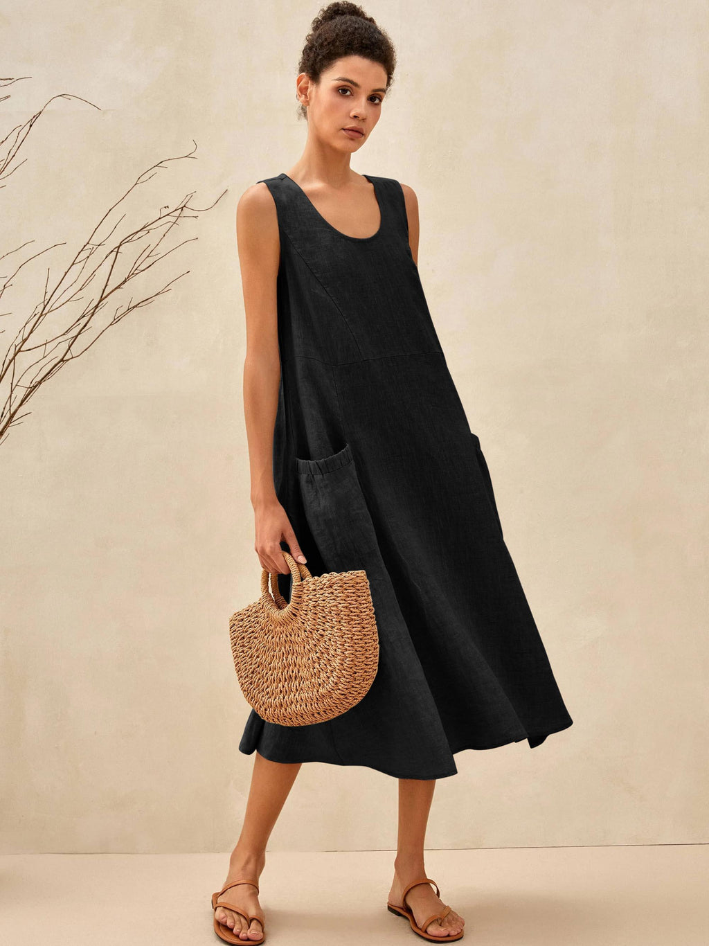 Robe de plage trapèze 100 % lin GIANA