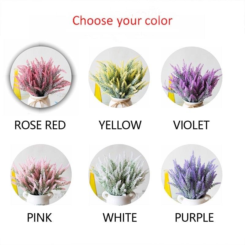 1 lot de fleurs artificielles de lavande, fausses fleurs, bouquet de mariage, centres de table, arrangements décoratifs pour la maison, la cuisine et le bureau