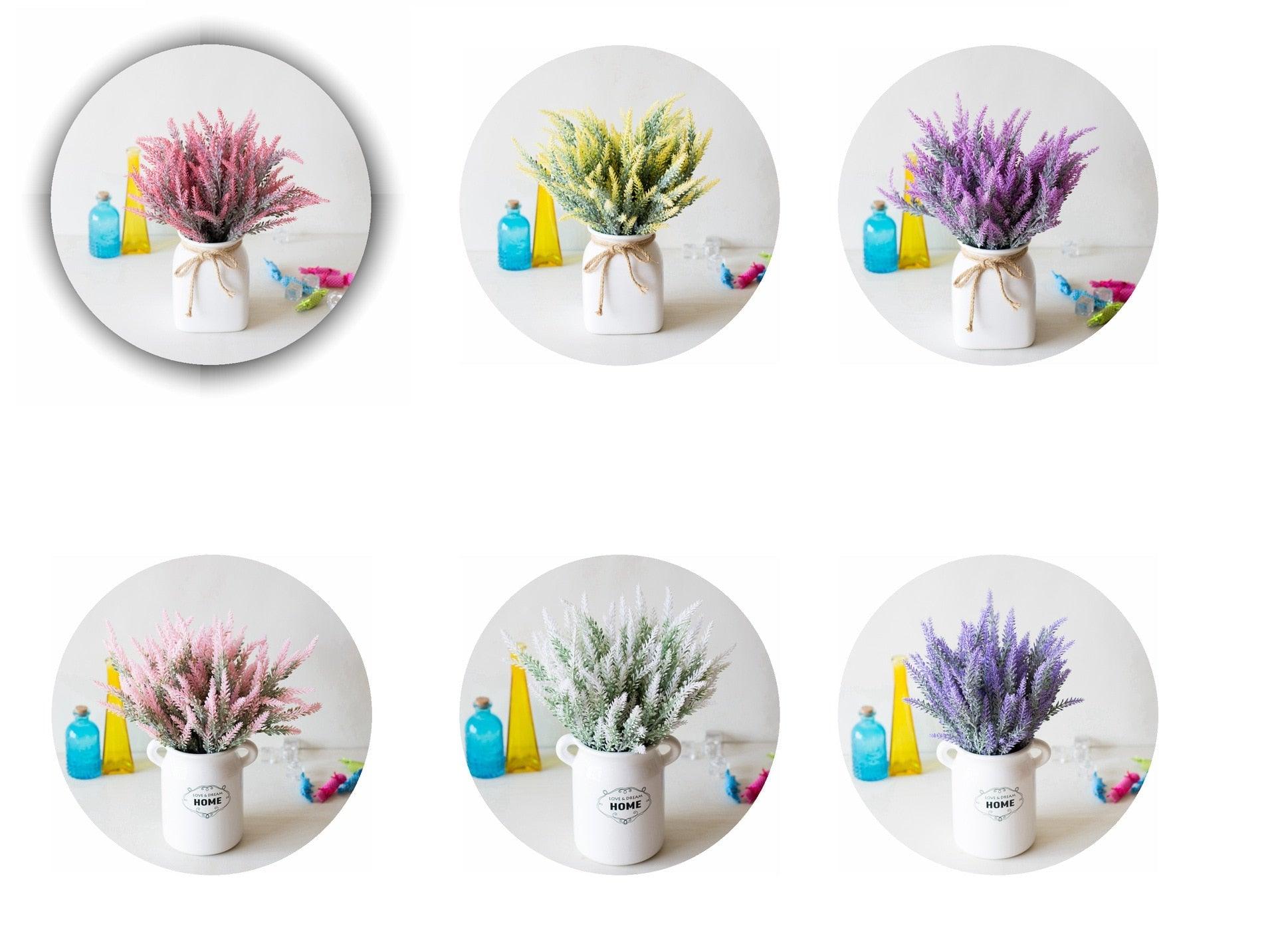 1 lot de fleurs artificielles de lavande, fausses fleurs, bouquet de mariage, centres de table, arrangements décoratifs pour la maison, la cuisine et le bureau