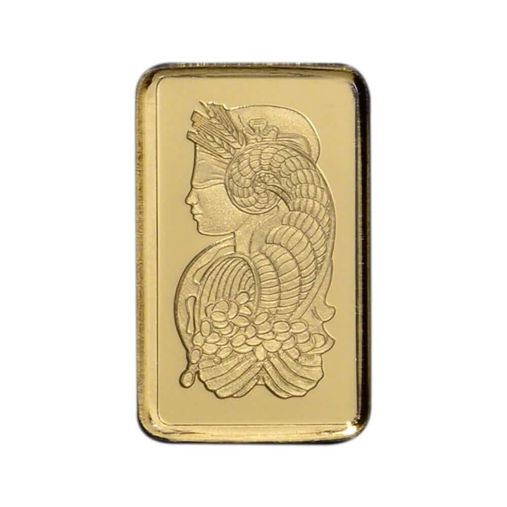 Lingot d'or 1 gramme PAMP Suisse Fortuna pureté 999.9 dans son emballage scellé