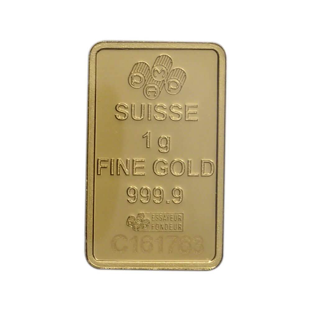 Lingot d'or 1 gramme PAMP Suisse Fortuna pureté 999.9 dans son emballage scellé