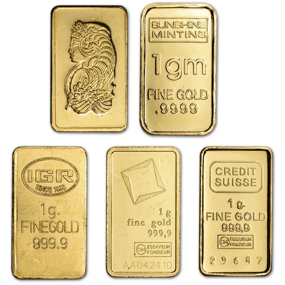 Lingotin d'or 1 gramme - Marque aléatoire - Marché secondaire - Pureté 999.9
