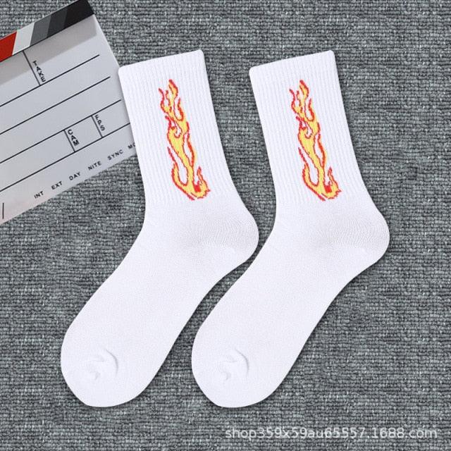 1 paire de chaussettes unisexes Crew neuves en coton pur noir et blanc, mode sport, skateboard, streetwear, chaussettes longues chaudes d'hiver et d'automne pour hommes et femmes