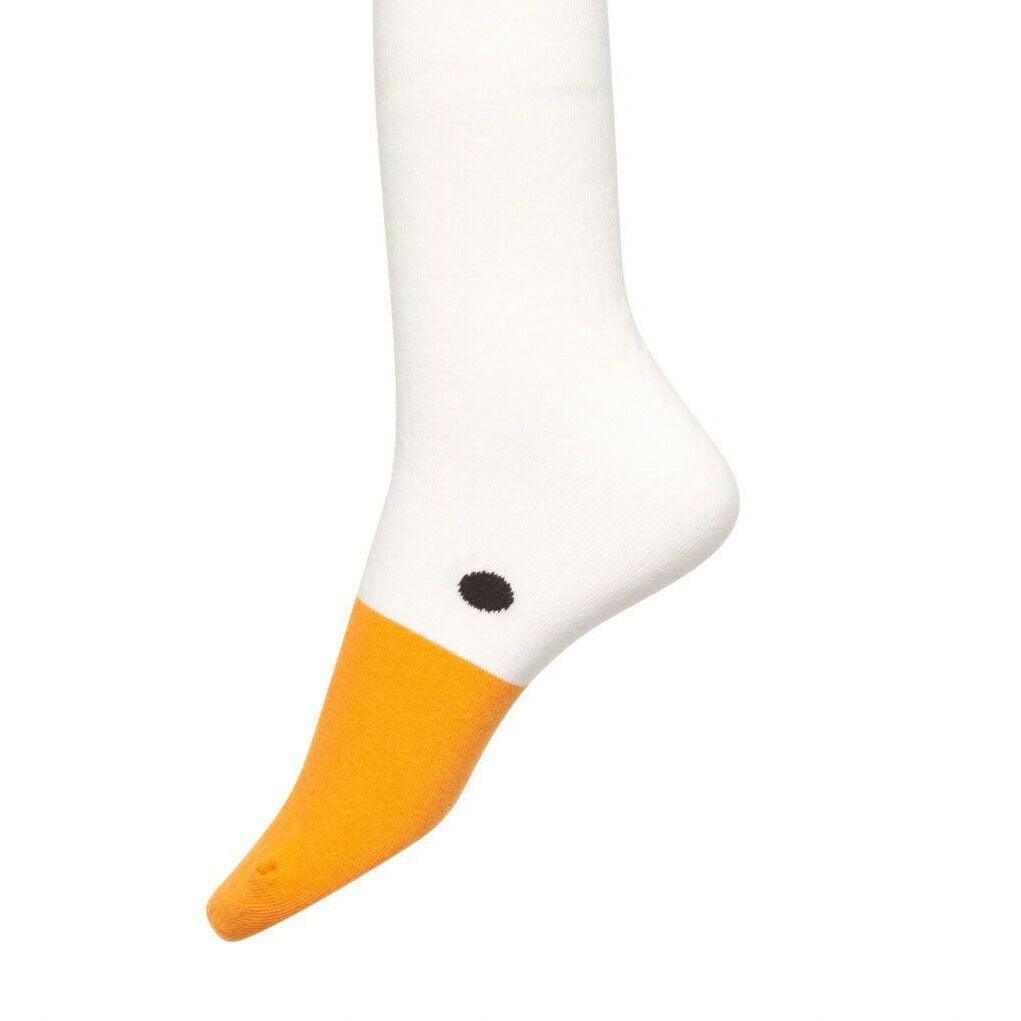 1 paire de chaussettes en coton amusantes tête d'oie à la mode, chaussettes créatives 3D pour animaux joyeux, chaussettes décontractées unisexe pour Halloween, chaussettes amusantes pour hommes et femmes