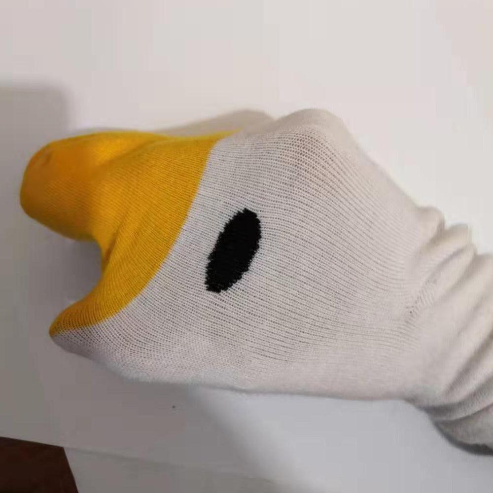 1 paire de chaussettes en coton amusantes tête d'oie à la mode, chaussettes créatives 3D pour animaux joyeux, chaussettes décontractées unisexe pour Halloween, chaussettes amusantes pour hommes et femmes
