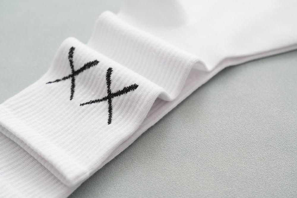 1 Paire Chaussettes De Sport Unisexe Neuves En Coton Peigné Pur Respirantes De Compression Longues Couleur Unie Noir Blanc Pour Hommes Et Femmes Été Hiver Mi-Mollet Chaudes