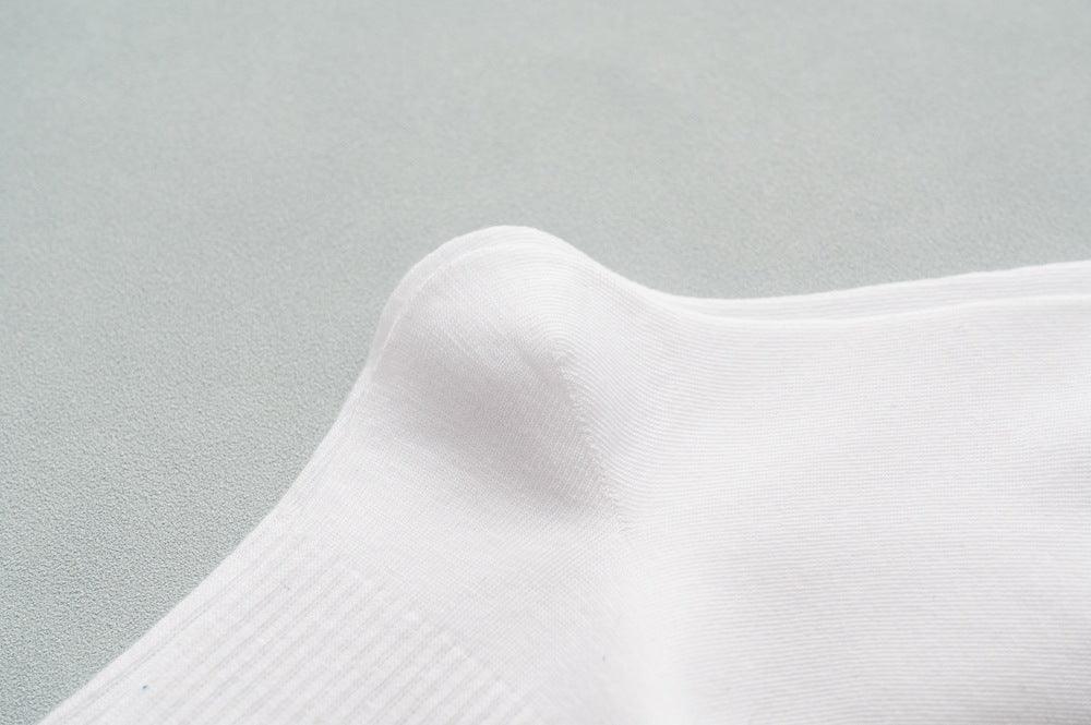 1 Paire Chaussettes De Sport Unisexe Neuves En Coton Peigné Pur Respirantes De Compression Longues Couleur Unie Noir Blanc Pour Hommes Et Femmes Été Hiver Mi-Mollet Chaudes