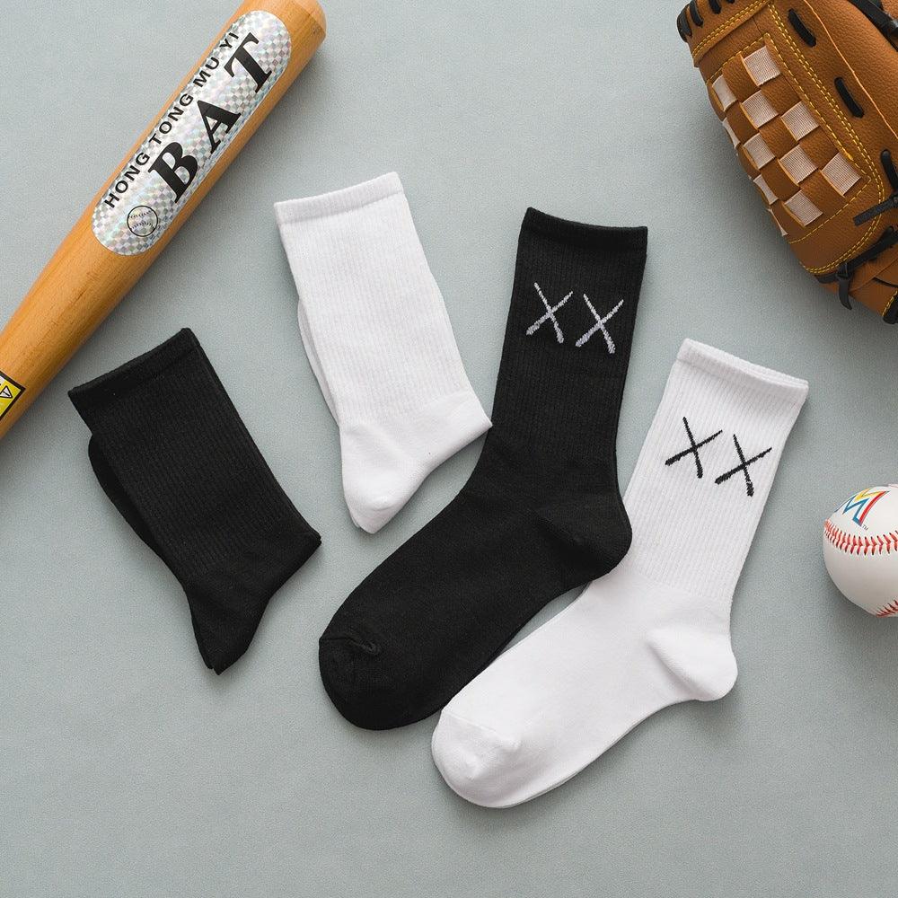 1 Paire Chaussettes De Sport Unisexe Neuves En Coton Peigné Pur Respirantes De Compression Longues Couleur Unie Noir Blanc Pour Hommes Et Femmes Été Hiver Mi-Mollet Chaudes