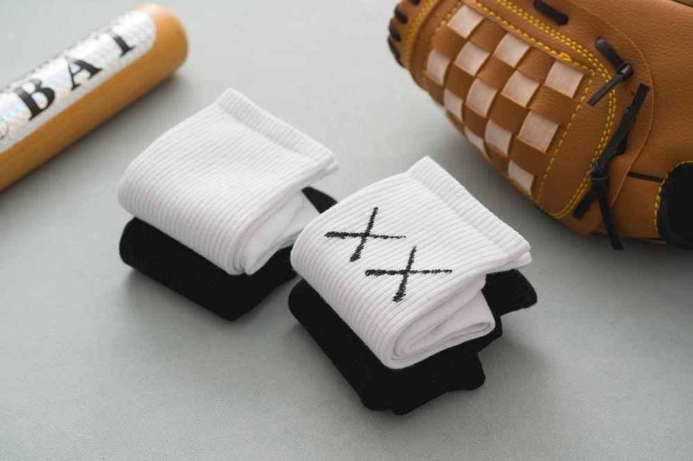 1 Paire Chaussettes De Sport Unisexe Neuves En Coton Peigné Pur Respirantes De Compression Longues Couleur Unie Noir Blanc Pour Hommes Et Femmes Été Hiver Mi-Mollet Chaudes
