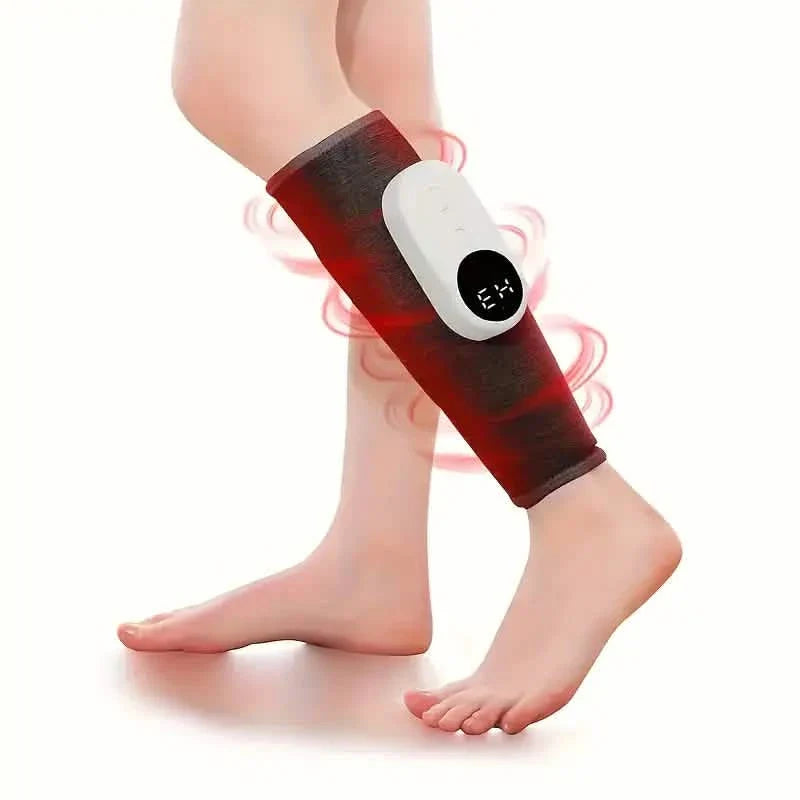 Masseur musculaire des mollets à compression d'air rechargeable avec 3 niveaux d'intensité et 3 réglages de chaleur