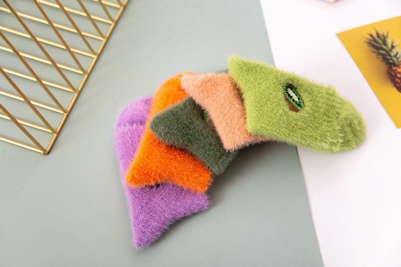 1 paire de chaussettes thermiques moelleuses Automne-Hiver Nouvel An Chaussettes Nouvelle Mode Chaussettes Chaudes Avocat Cerise Aubergine Chaussettes Courtes Chaudes Chaussettes d'Hiver Pour Hommes et Femmes
