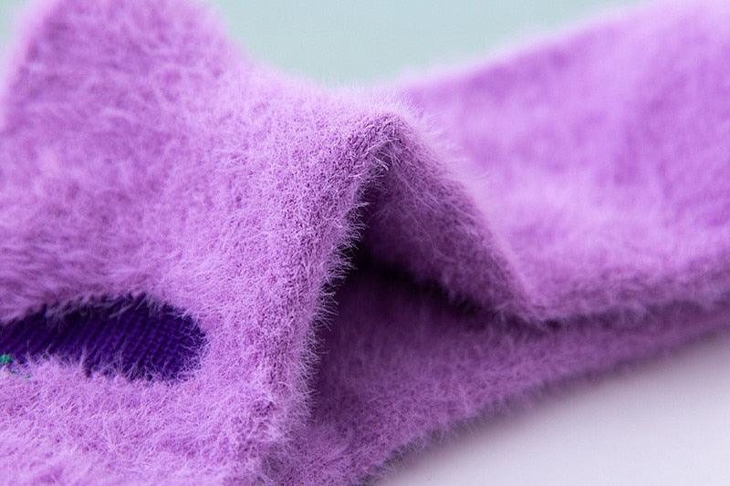 1 paire de chaussettes thermiques moelleuses Automne-Hiver Nouvel An Chaussettes Nouvelle Mode Chaussettes Chaudes Avocat Cerise Aubergine Chaussettes Courtes Chaudes Chaussettes d'Hiver Pour Hommes et Femmes