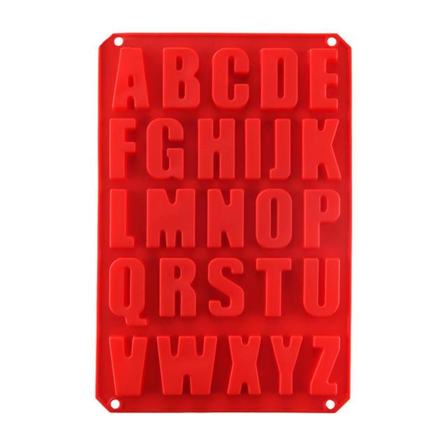 1 Pcs Silicone Grand Alphabet Glaçons Chocolat Lettre Moule Pochoir Gâteau Gelée Cupcake Moule de Cuisson Plateau à Glaçons Moule à Biscuits 26 Grandes Lettres Moule en Silicone Moule Alphabet Moule Chocolat Moule à Biscuits Bac à Glaçons